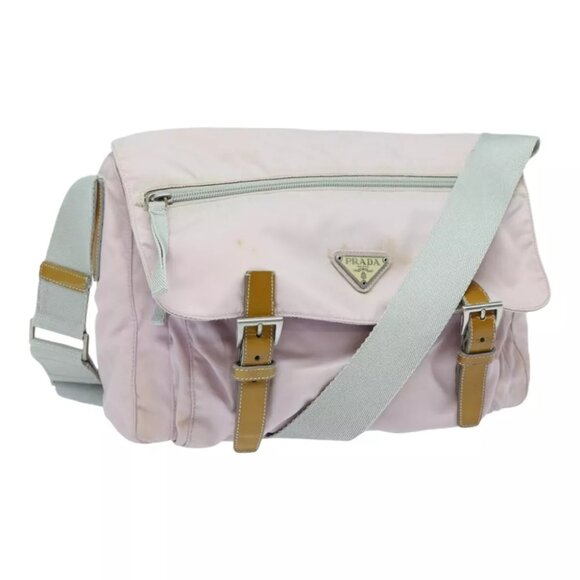 PRADA Shoulder Bag Nylon Pink Silver Auth ep5304 - Picture 1 of 16